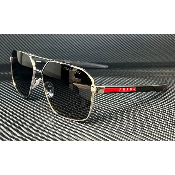 Prada Silver Men's Polarized Sunglasses